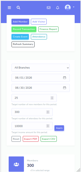 Admin dashboard preview